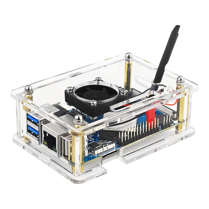 Acrylic Case Transparent Protective Case with Cooling Fan