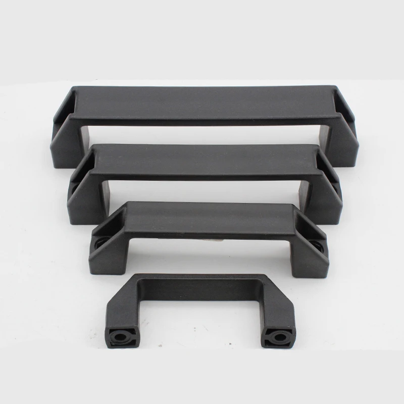 

Thick Black Nylon Plastic Chassis Cabinet Door Pull Industrial Equipment Surface Mount Handle Square Aluminum Alloy Handle