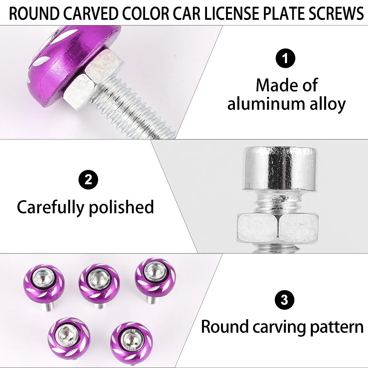 

20pcs 6Mm Decorative Screws For Motorcycle License Plate Aluminum Alloy Fasteners Modified Motorbike Parts Colorful Screws