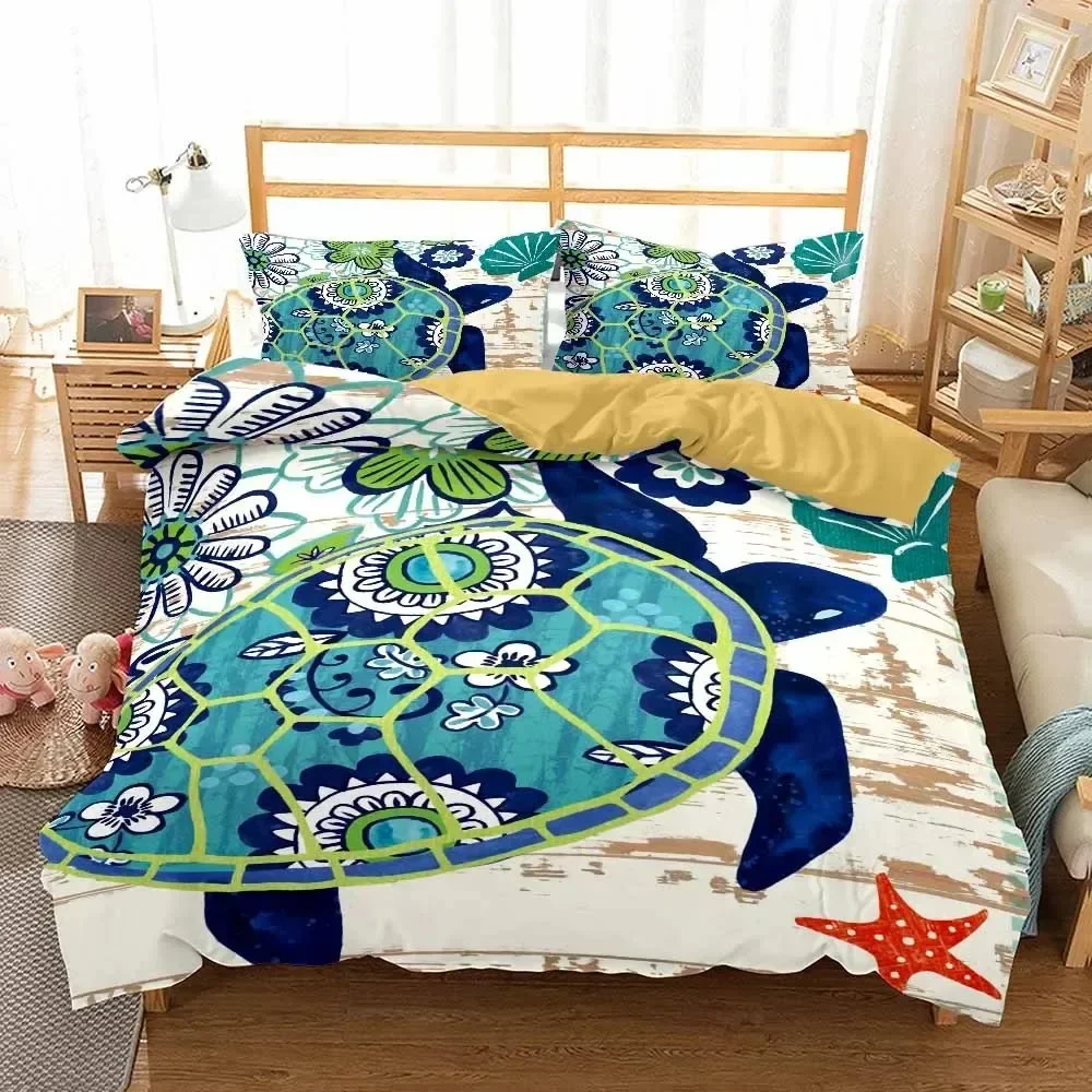 

Golden Sea Turtle Colour Housse De Couette Mandala 3D NEW Duvet Cover Pillowcase Bedding Set Adult Boy Girl Bedroom Double Large