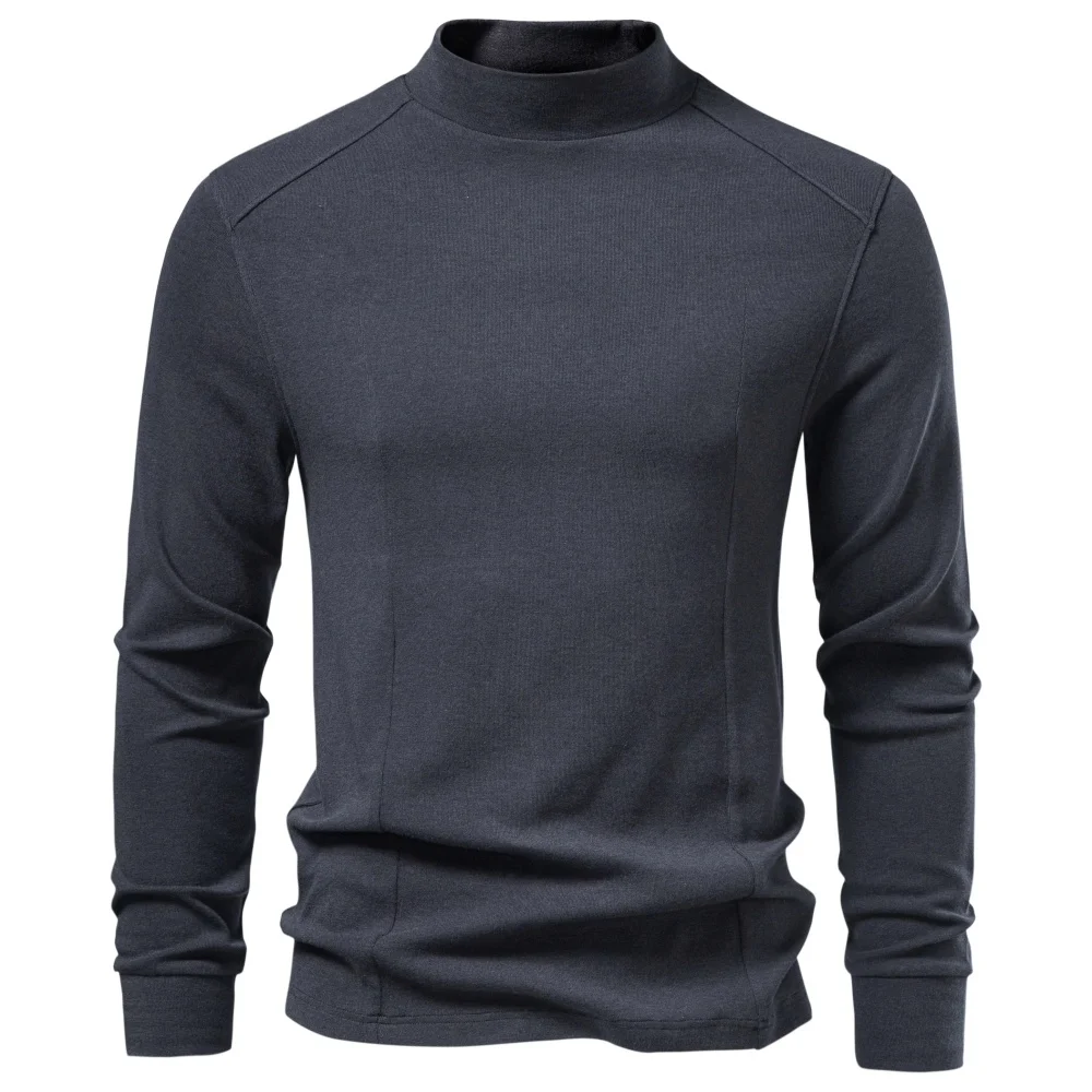 AIOPESON Herren Kunstkaschmir Rollkragenpullover, Einfarbig, Slim Fit, Strickpullover, Basis-Schicht-Oberteil, Warme Herbst-Winter-Bekleidung – Detail 9