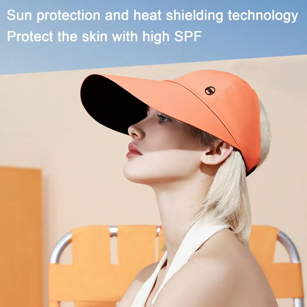 

Skin Protecting Sun Hat Stylish Hollow Top Sun Visor Hat for Women with Brim Breathable Design Uv Beach for Summer