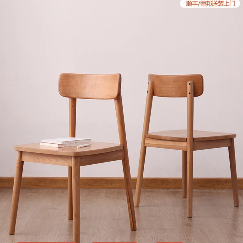 Minimalist Design Wooden Dining Chairs Two Pieces Dresser Kitchen Dining Chairs Accent Relax Home Furniture Sedie Da Pranzo LLDC