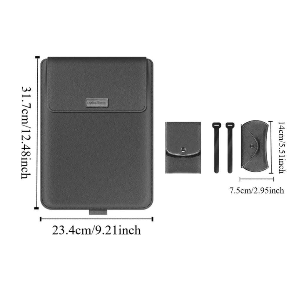 Bolsa para laptop 5 em 1, espessada, não magnética, ultrafina, capa de suporte para laptop, grande capacidade para 11,6-12 polegadas