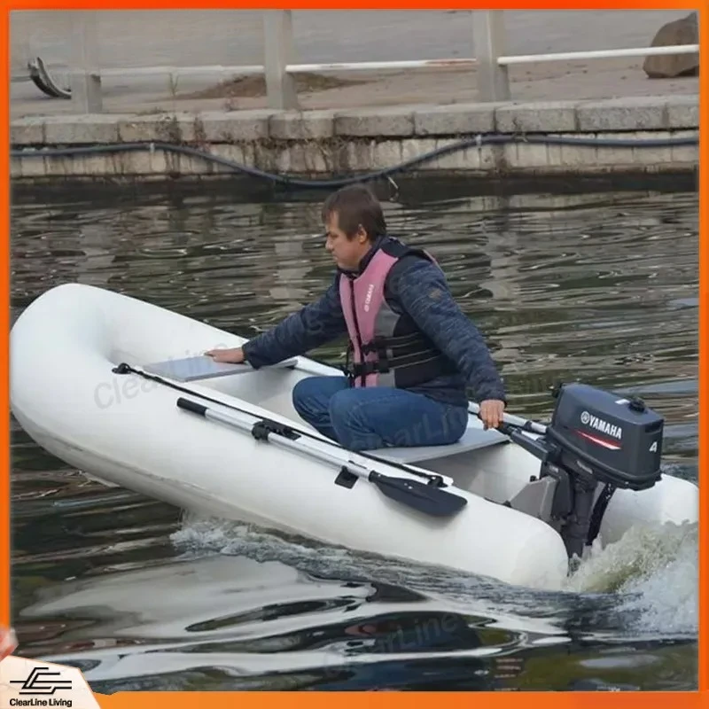 Small Bait Fishing Boat Air Cushion Floor Inflatable Boat 0.9mm PVC Dinghy Raft Canoe Kayak for Lake River Sea Outdoor Water