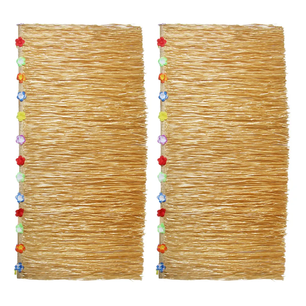 

2 Pcs Hawaiian Luau Party Decorations Grass Skirt Table Skirt PP Fabric Beach Theme Large Size Easy Use Strong Resistant