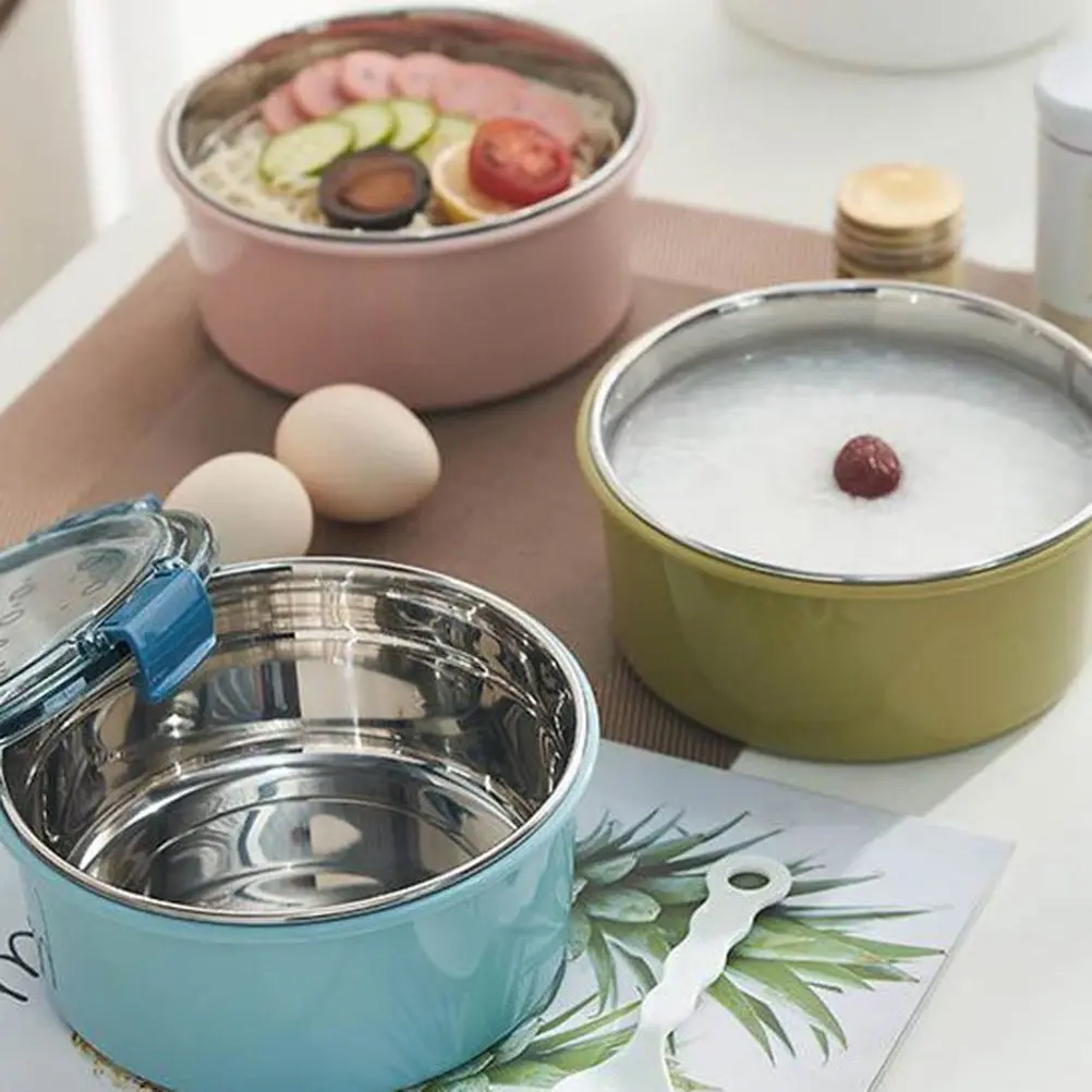 1000Ml Stainless Steel Insulated Lunch Box Bento Container with Leakproof Lid Heat Cold Retention for Kitchen Study Travel