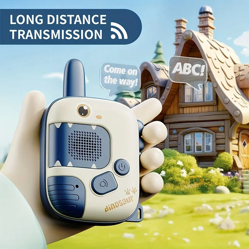 Cartoon Dinosaur Kid Walkie Talkie Handheld Small Pager Wireless Outdoor Indoor Remote Intelligent Communication Puzzle Toy Gift