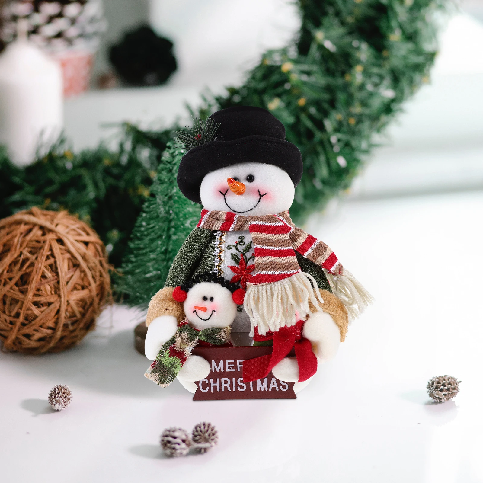 

Snowman Figurines Table Decor Christmas Miniature Decorations Home Party Bedroom Kitchen Shelf Centerpiece Xmas Ornament