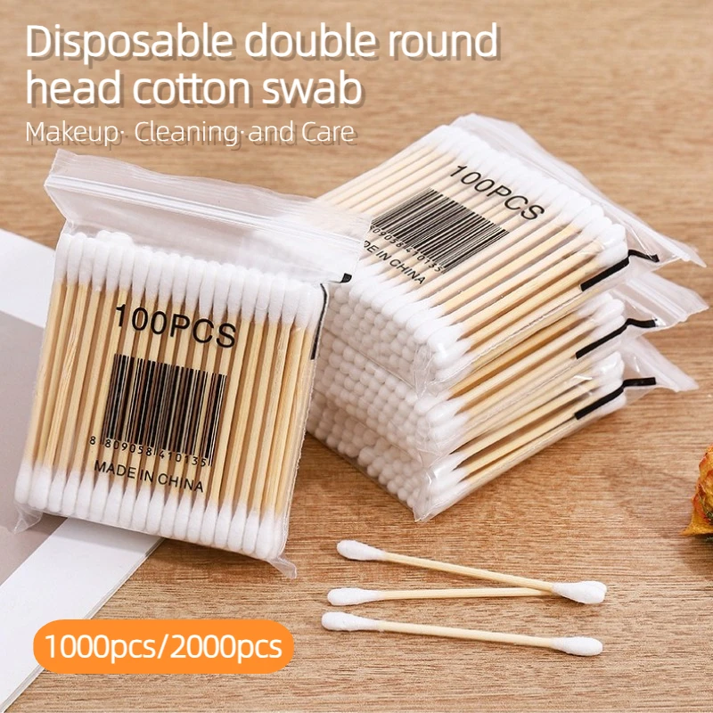 

Многофункциональные ватные палочки с двойной круглой головкой, палочки для чистки ушей, одноразовые ватные палочки без выпадения ворса.