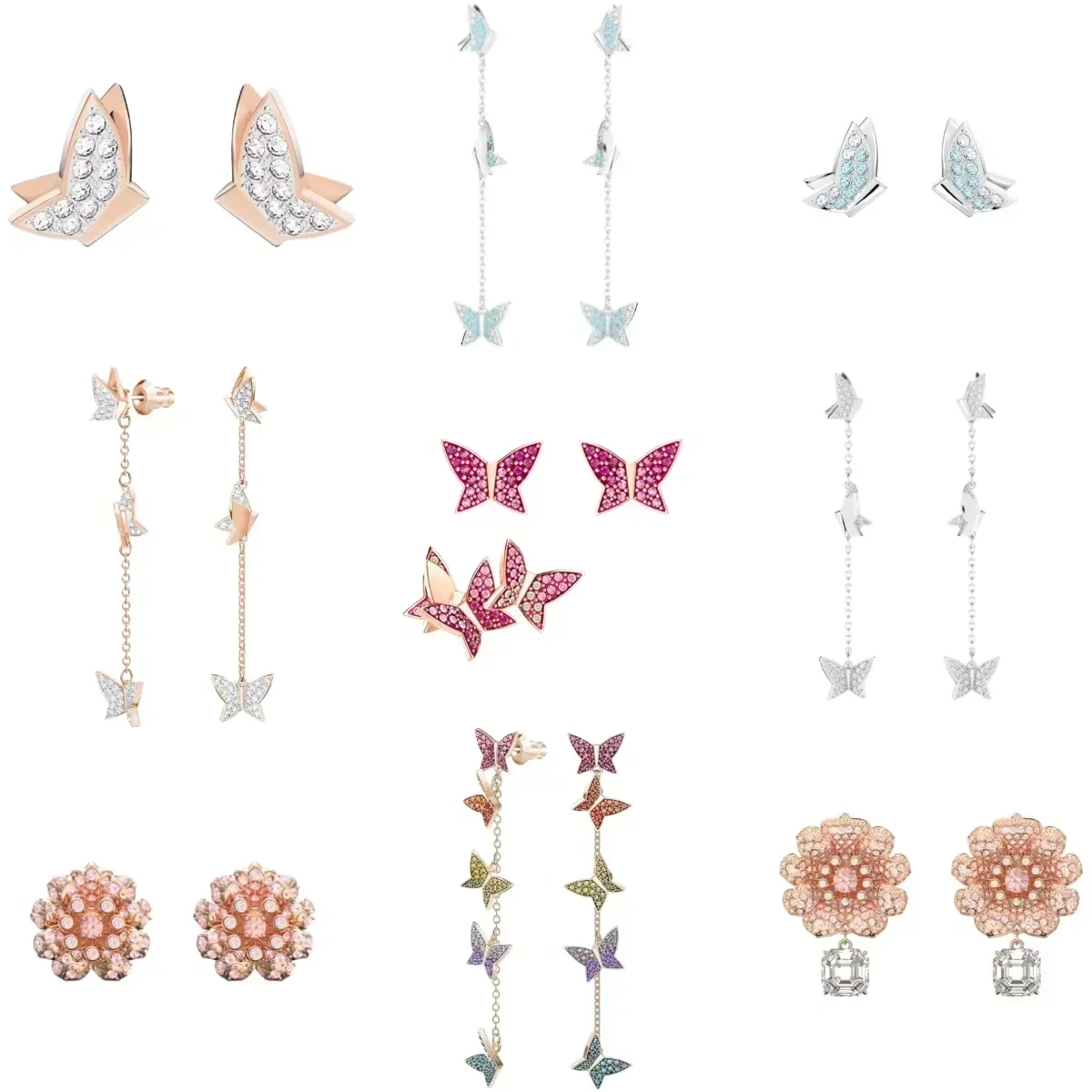 

2024 S925 Silver New Classic Fashion Butterfly Earrings Jewelry Suitable for Party Women's Daily Wear,Holiday Gifts For Women