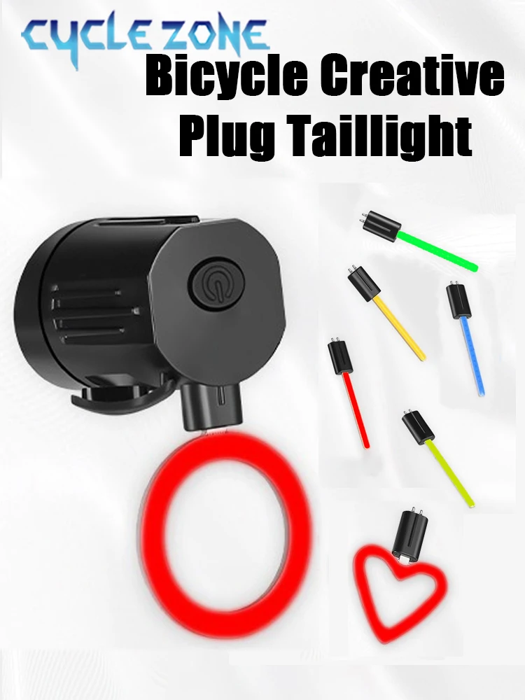 

Bike Photon Drop Rear Light Rechargeable Bicycle Warning MTB Lamp Colorful 7 in 1 Plug-in Tail Light Night Cycling Accessories