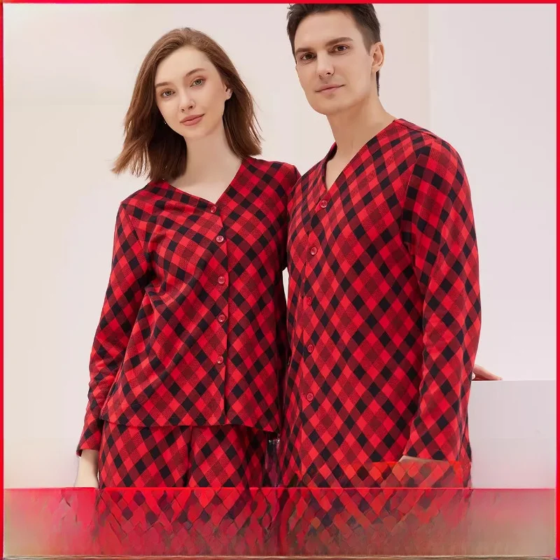 ciler-home-ensemble-de-vetements-pour-hommes-et-femmes-pyjama-en-flanelle-a-carreaux-long-sve-v-ne-tissu-en-coton-tricote-adapte-a-l'automne-w