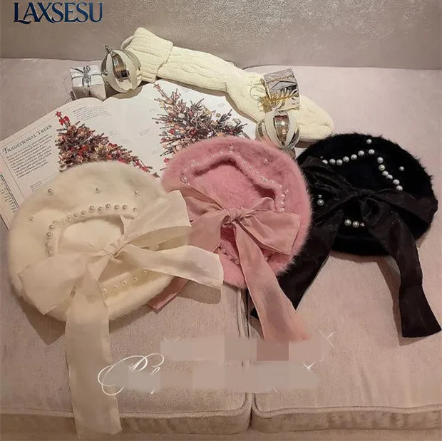 beret-elegant-et-tendance-style-japonais-chapeaux-de-fille-japonaise-fausse-fourrure-de-vison-berets-a-lacets-amovibles-pour-femmes