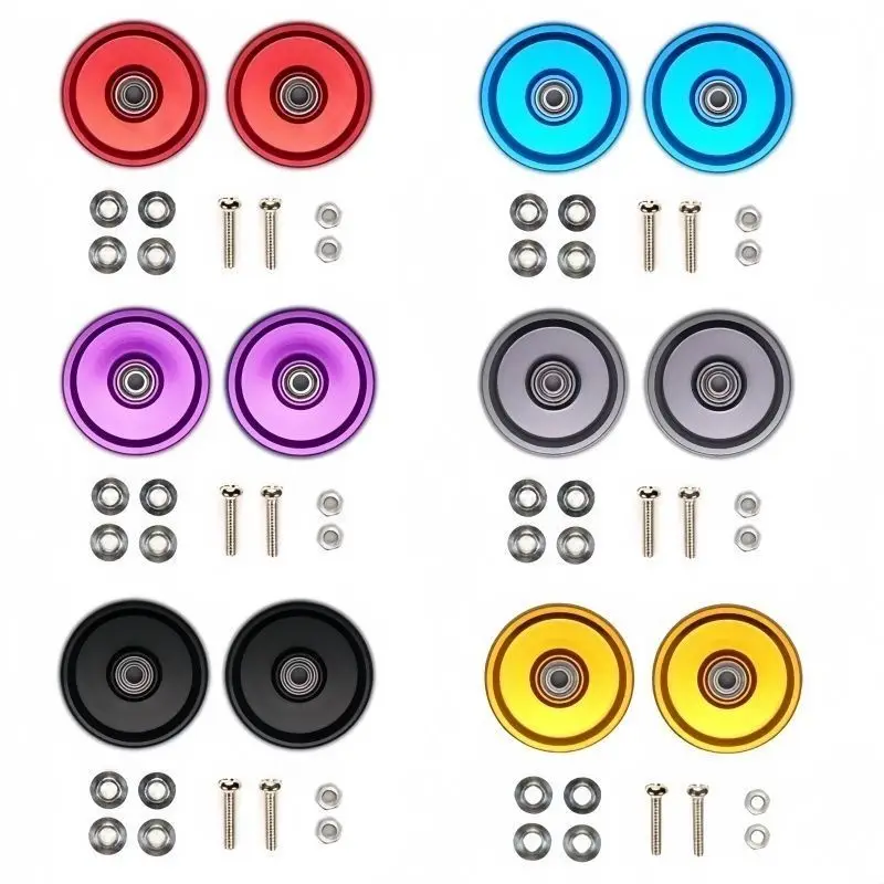 13/17/19mm Solid Aluminum Guide Wheel for Mini 4WD, No Logo No Rubber Ring, Smooth Rolling DIY Upgrade Parts