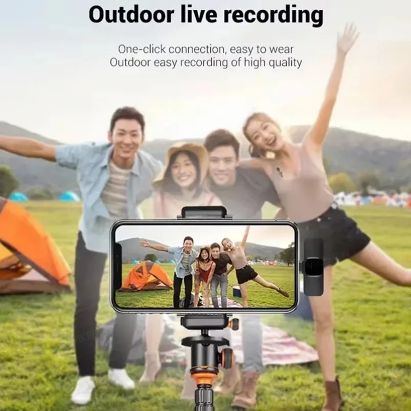 NEW Wireless Lavalier Microphone Audio Video Recording Mini Mic For iPhone Android Laptop Live Gaming Mobile Phone Microphone image 5