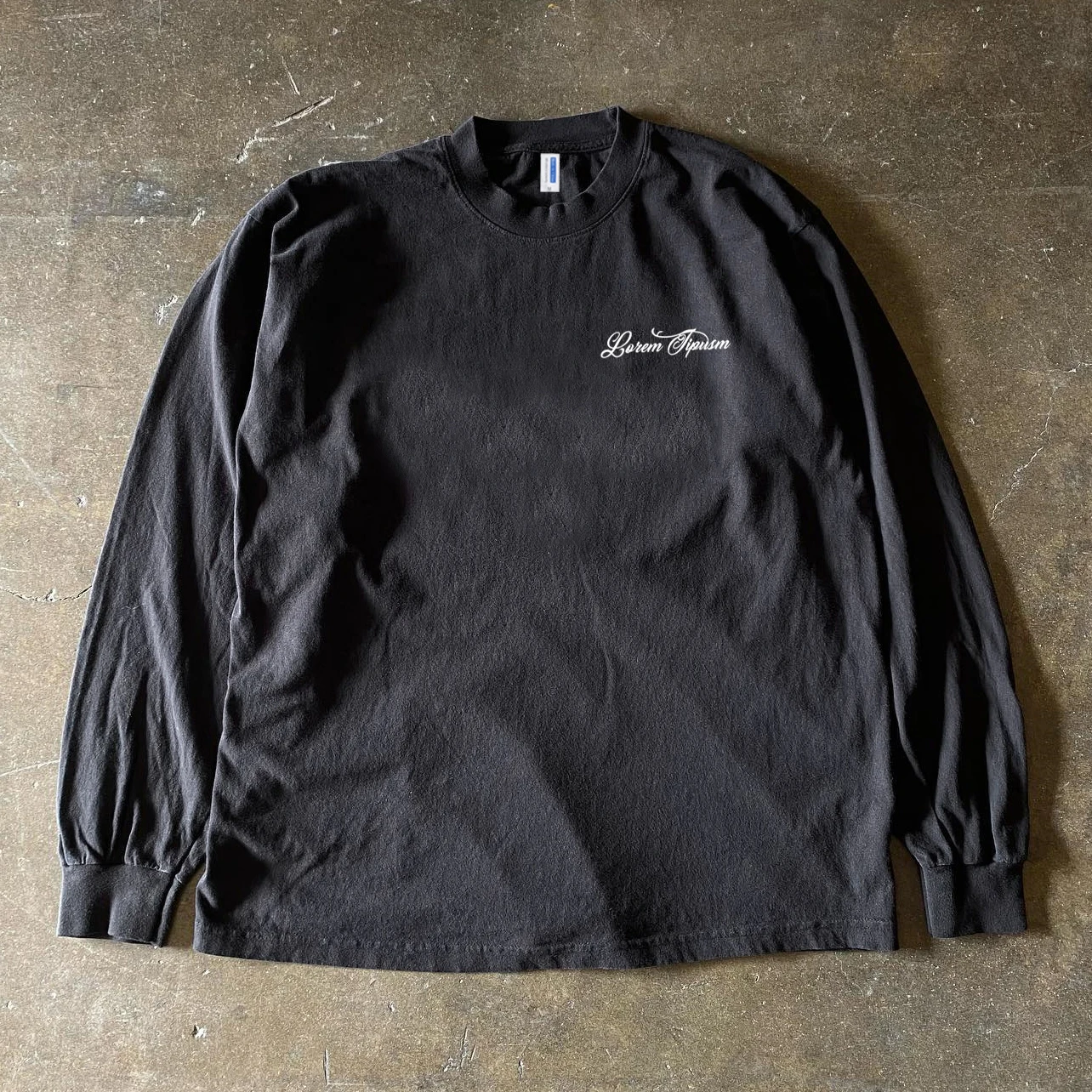 Heavyweight Pure Cotton Long Sleeve T-Shirt Casual Simple Style Floral Letter Print Base Layer Top for Men And Women