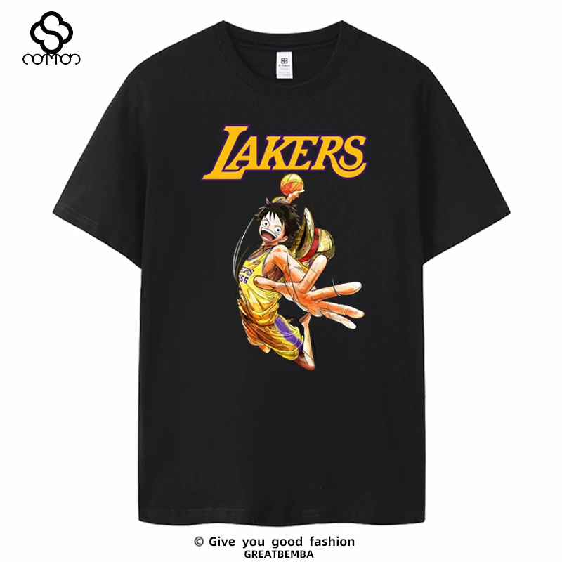 ONE PIECE Joint Lakers Summer Short Sleeve 2025 Lakers Home T-Shirt Basketball Luffy Sanji Solon Choppa Clothes Top