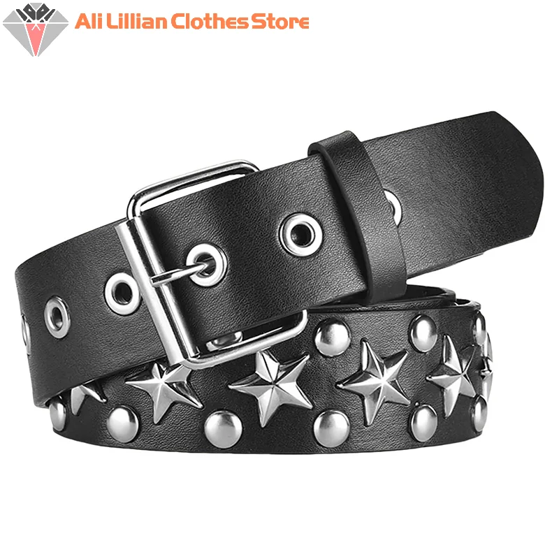 Square Bead Rivet Belt Fashion Metal Pyramid Belt Men And Women Punk Hardware Jeans Belts Y2K Belt Designer Belt Women's Belt