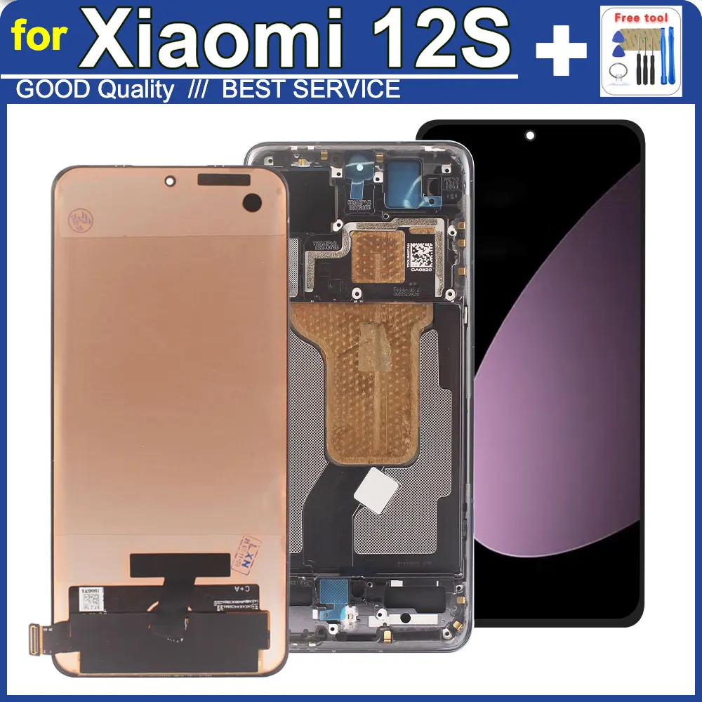 Super AMOLED LCD for Xiaomi 12S LCD Display Touch Screen Digitizer Assembly Replacement for Xiaomi 12S 2206123SC Phone LCD