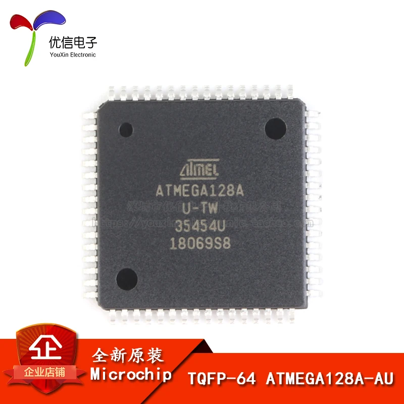 10 Uds parche auténtico original ATMEGA128A-AU microcontrolador de chip 8 bits AVR TQFP-64