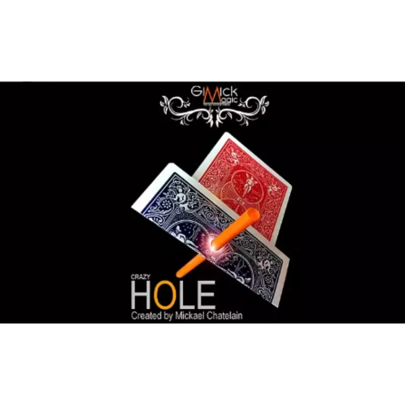 CRAZY HOLE (Gimmick and Instructions) by Mickael Chatelain - Magic Tricks Card Magic Props Close up Magia Toys Magician Cards