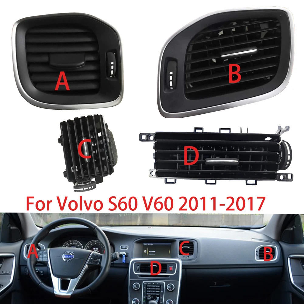 

30791697 31393996 Car Front Dash Center Console Air Condition Outlet Vent For Volvo S60 V60 2011-2017 Auto Interior Accessories