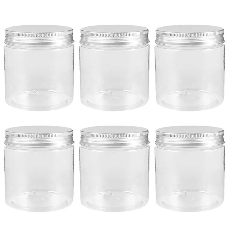 

6pcs Aluminum Lid Mason Jars Food Storage Glass Container Yogurt Canning Portable Lids Mini Containers Travel Bottle Pot 250ml