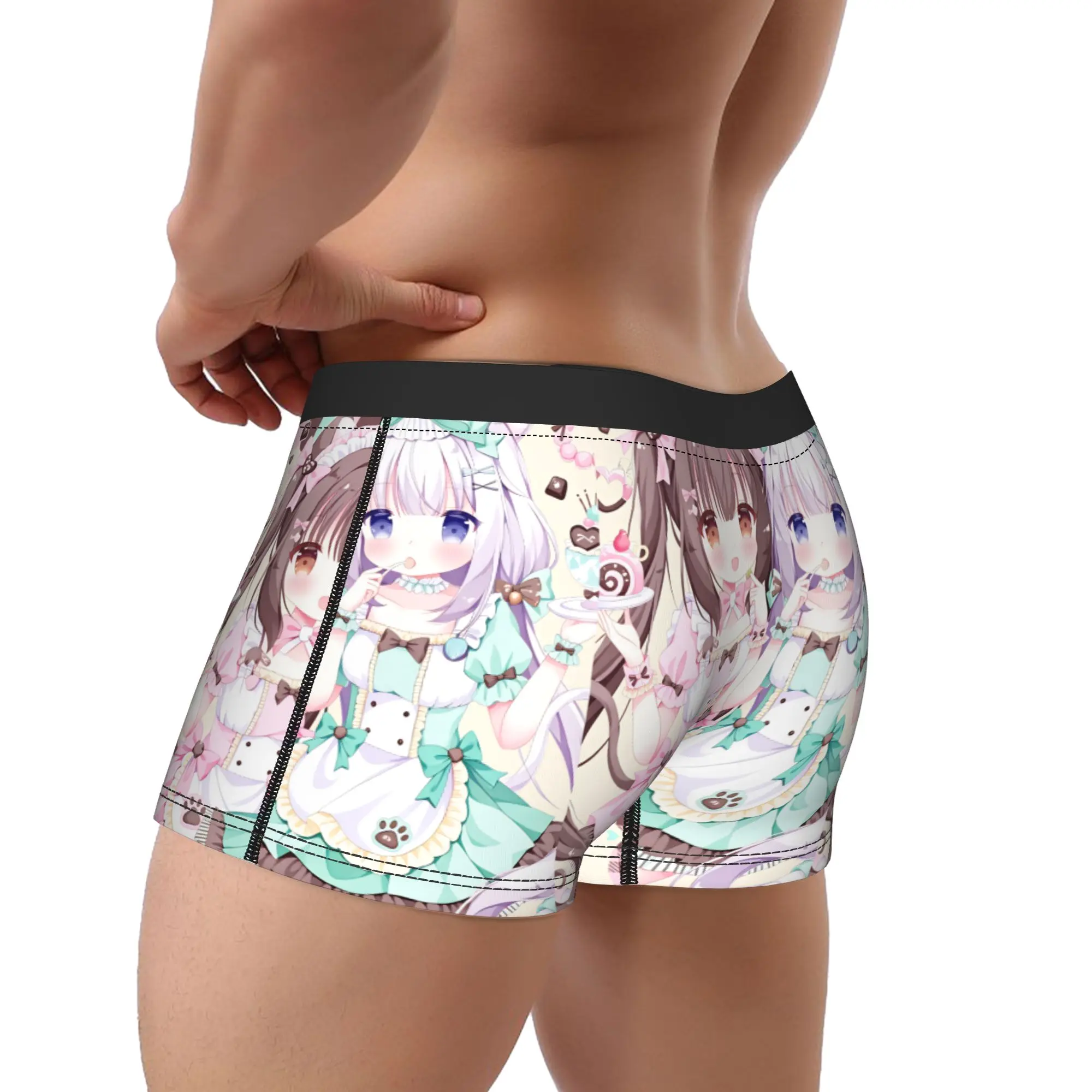 Nekopara Anime Underwear  Male Shorts Briefs Breathable Boxershorts Hot Sale Pattern Plus Size Underpants
