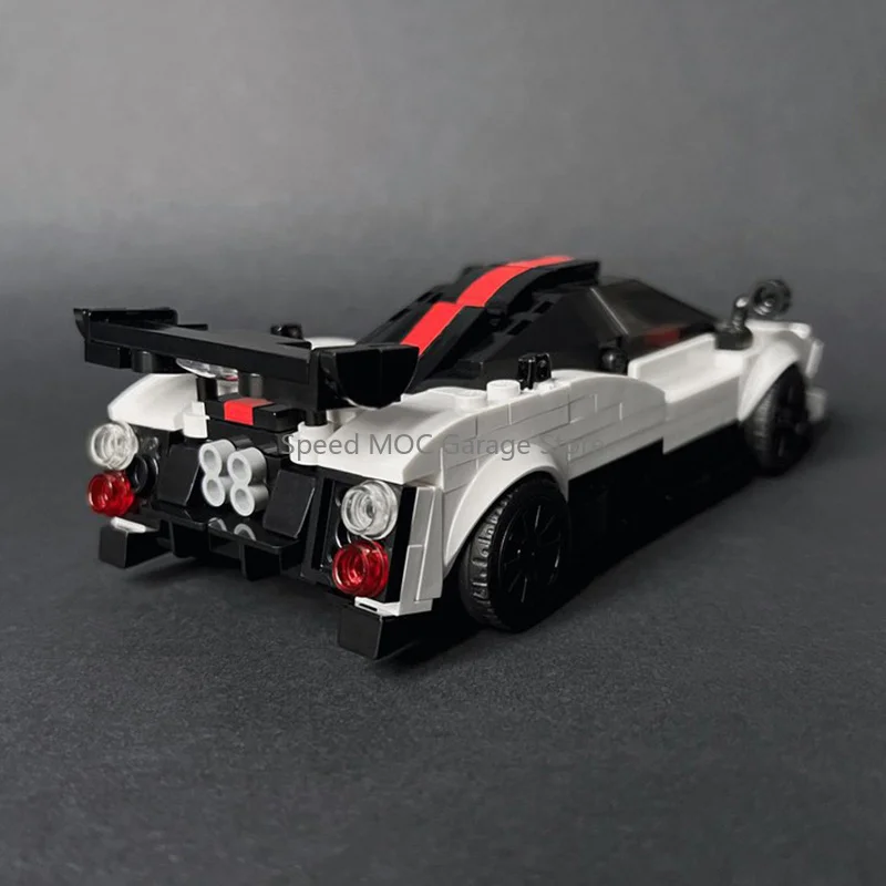 MOC White & Black Modern European Supercar Building Blocks - High-Performance Sports Car Model Kit, Racing Legends Series