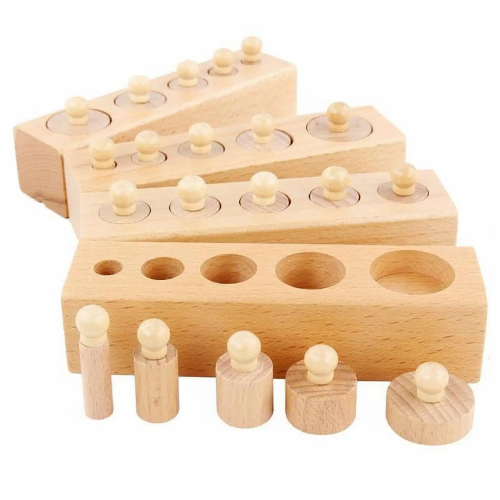 Early Learning Toys Wooden Cylinder Math Puzzle for Toddlers 3 Year Old Motor Skill Practice