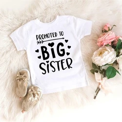 Promoted To Big Sister Kids T-Shirt Childrens T Shirt Baby Announcement Top Toddler Tshirt Summer Clothes Girls Short Sleeve Tee