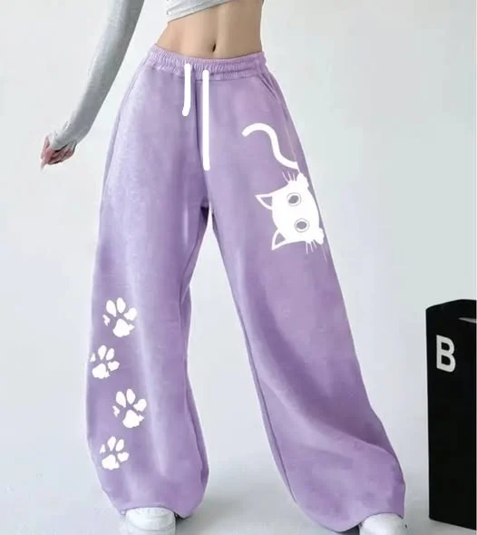 Kinder-Buchstabendruck Harajuku Hip-Hop Oversized High-Waist Sport-Hose Damen Y2K Lässige Mode Vielseitige Lose Gerade Weite Beine – Detail 9
