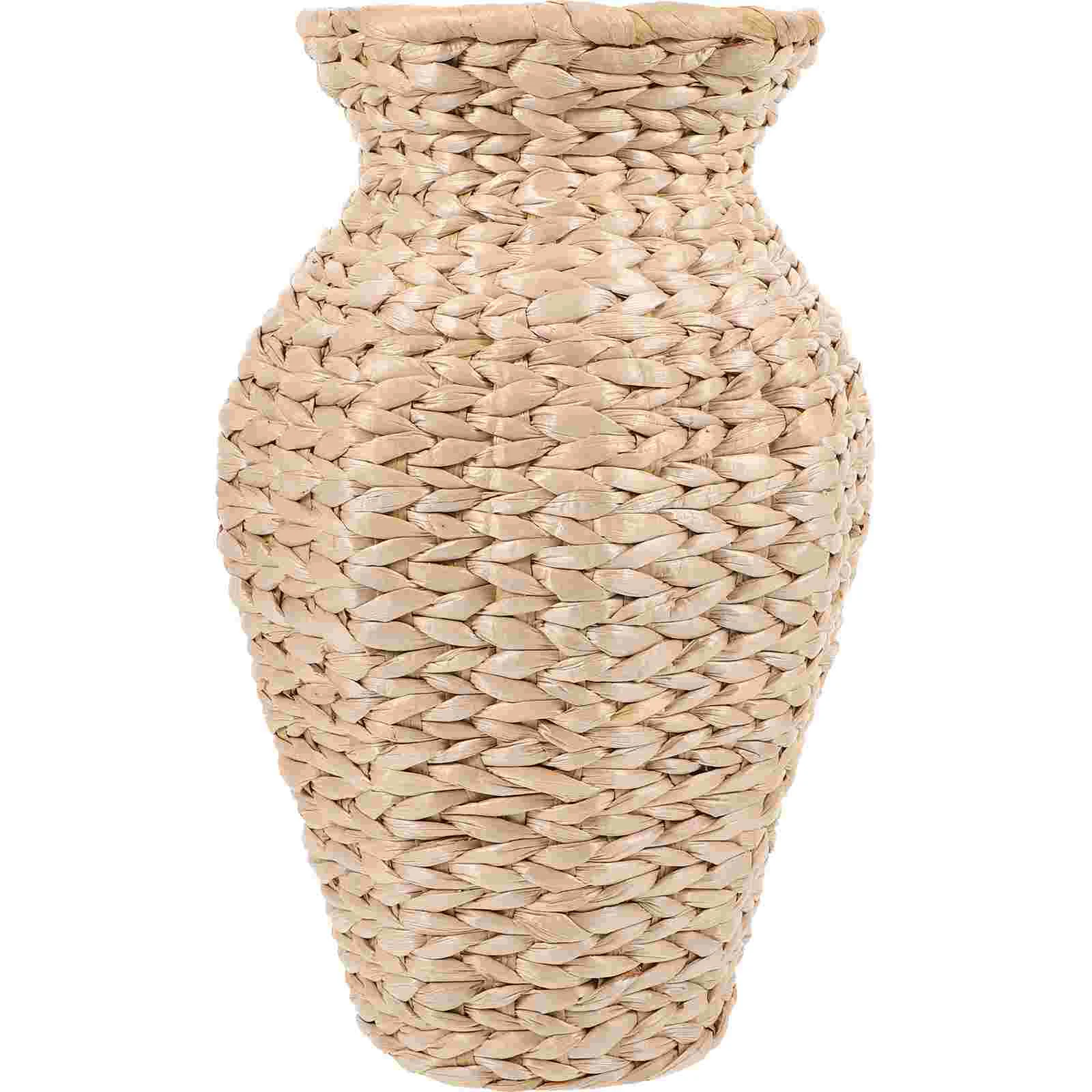 

Hyacinth Flower Vase Rush Woven Floral Desktop Adornment Bud Arrangement Container