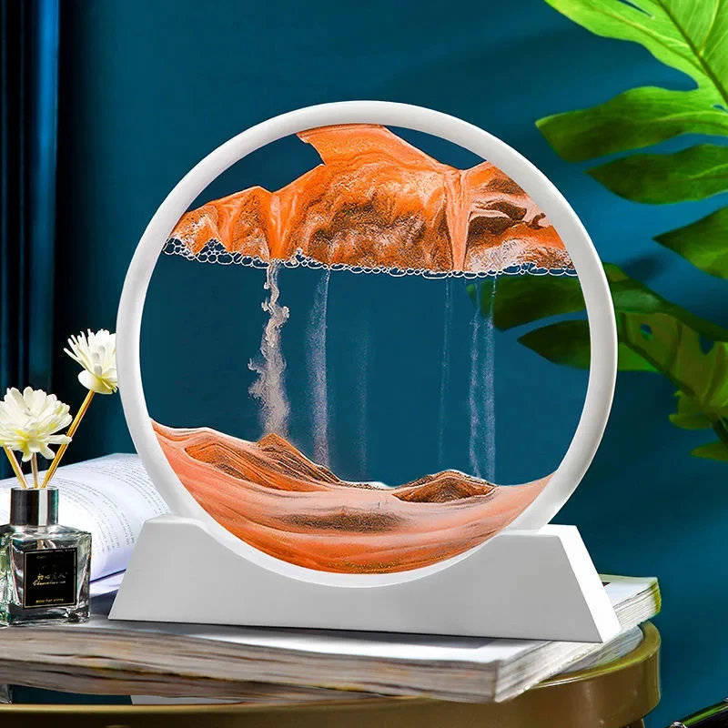 12 Inch 3D Moving Sand Art Picture Round Glass Ocean Sandscape Hourglass Quicksand Craft Flowing Sand Painting Home Decor - view 3