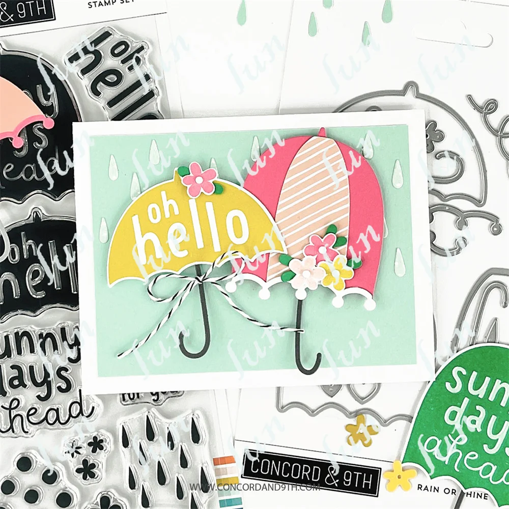 2022new Hello Wishes Umbrella Clear Stamps Sew Lovely Geometric Pinwheel Chevron Quilt Top Cut Dies Diy Paper Card Gift Coloring