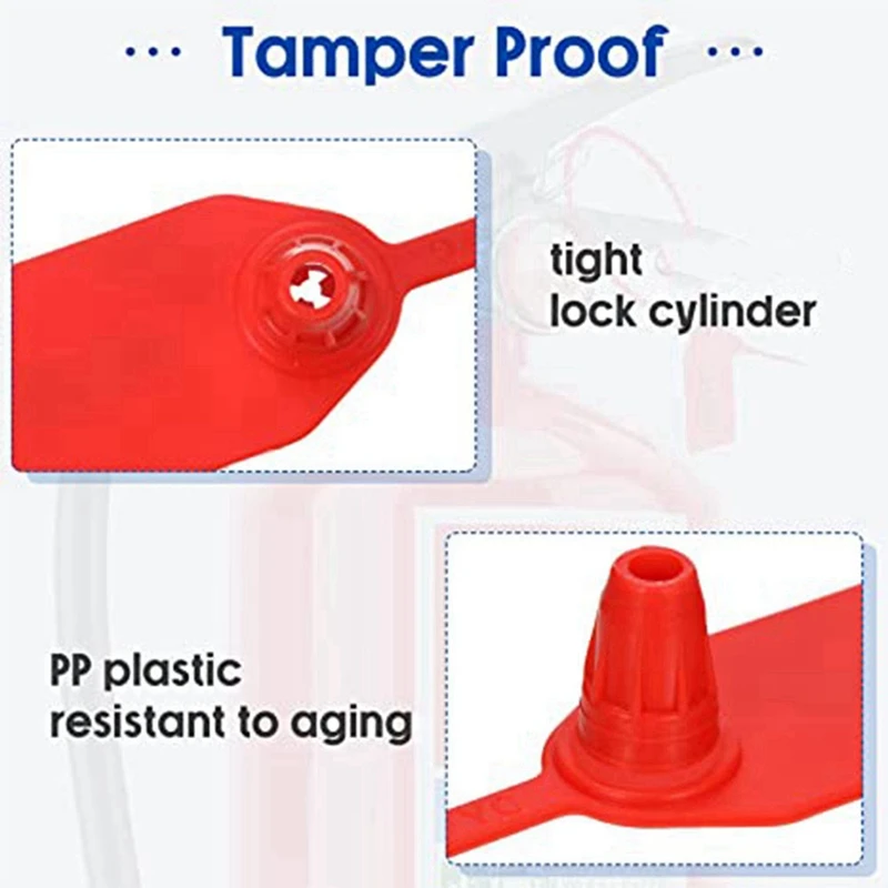 1000 ชิ้นพลาสติก Tamper Seals แท็กการรักษาความปลอดภัยซีลความปลอดภัยหมายเลข Zip Ties Labels