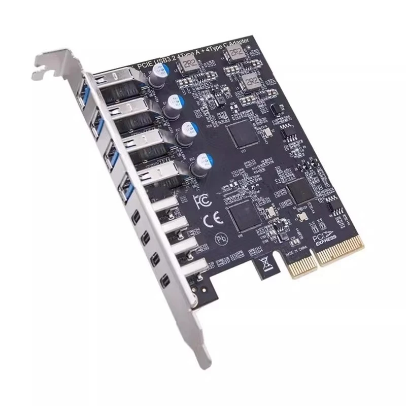 PCI-E to USB 3.2 Gen1 Gen2 Expansion Card 4Ports Type-C USB Adapter
