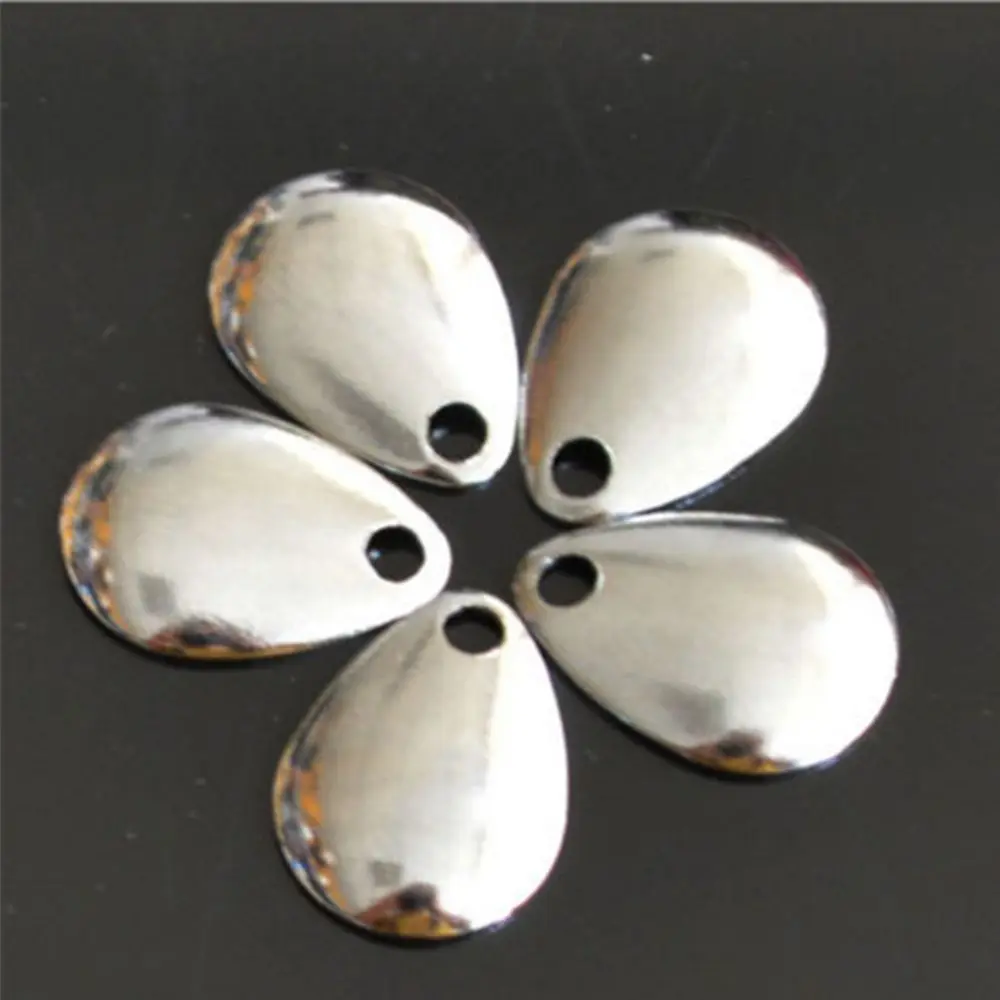 50PCS Silver Smooth Nickel Sequins Fishing Attractor Spinner Metal Spoon VIB Lure Blades Vibration Rotate Tackle Fishing Tools view 4