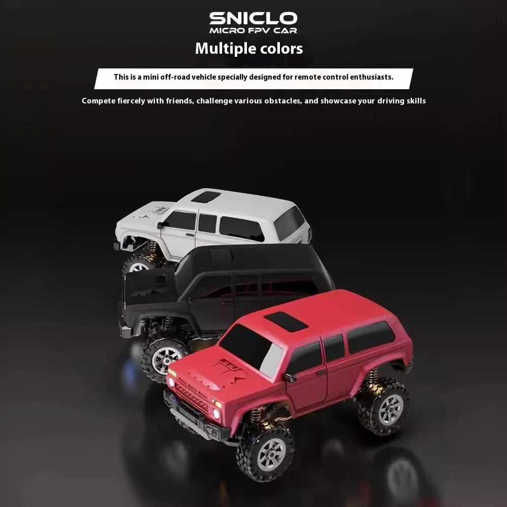 

SNICLO 1:43 Mini FPV RC Car Scale 4WD Wrangler Off-Road Climbing Desktop Racing Toy Live View for Boys Birthday Gift