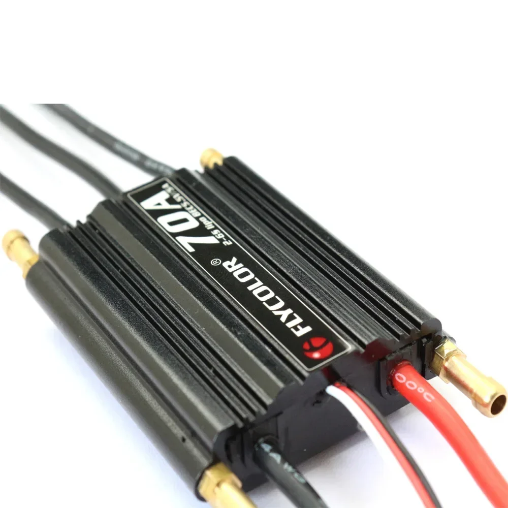 Original flycolor flymonster 70a 2-6s lipo controlador de velocidade do motor sem escova de duas vias esc com 5.5v/5a bec para modelos de barcos rc