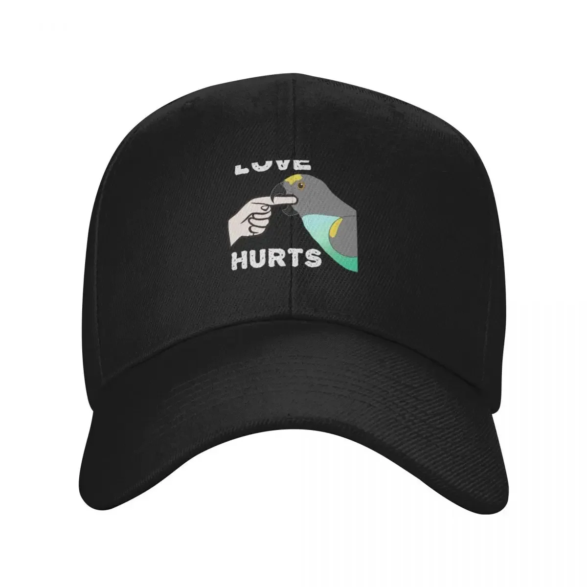 

Love Hurts Meyers Parrot Long Sleeve Baseball Cap Hat men luxury woman cap Funny hats Luxury man cap Woman Hats Men's