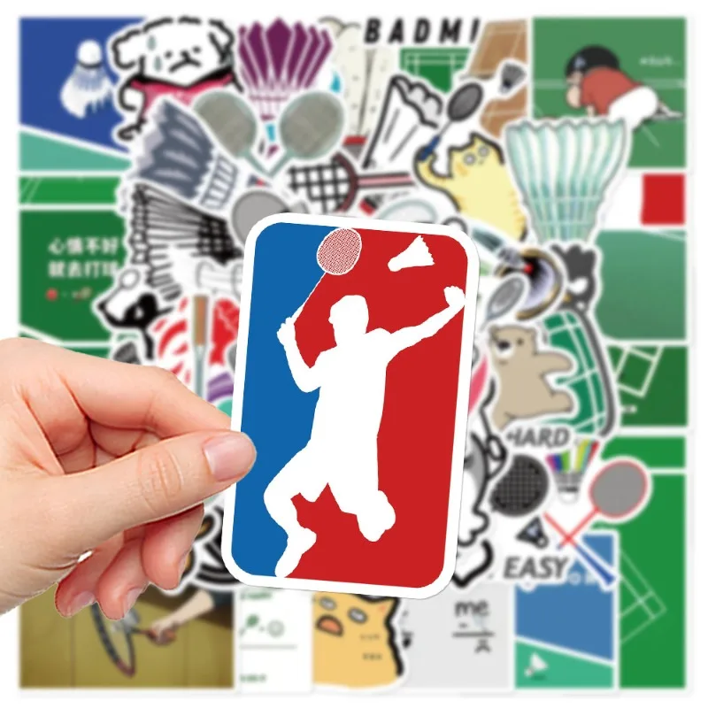 50pcs Cartoon Funny Badminton Series Graffiti Stickers Suitable for Helmet Desktop Wall Decoration DIY Sticker Pack Wholesale