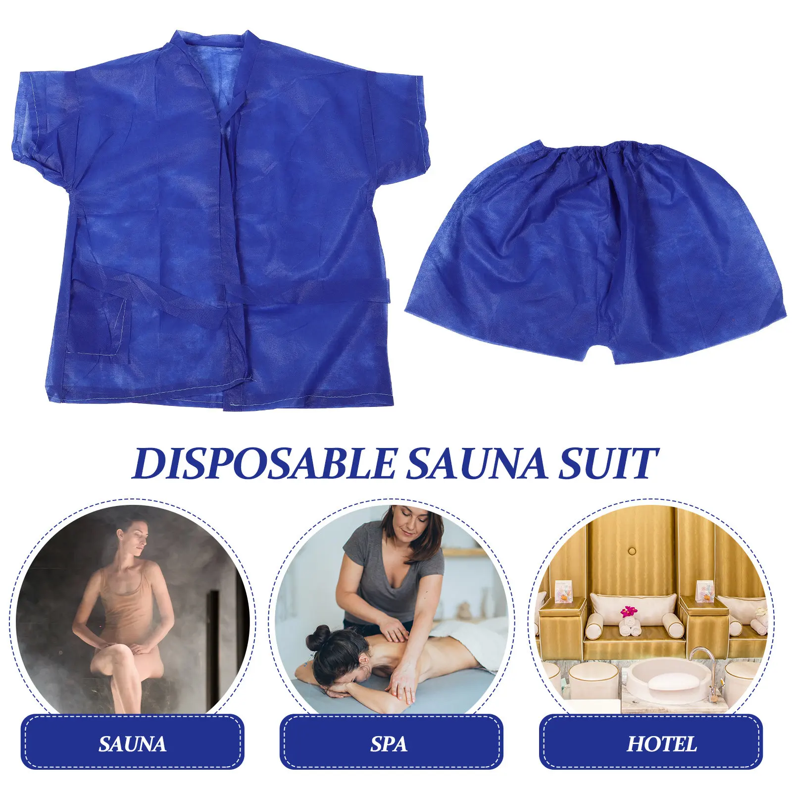 5 Sets Disposable Sauna Suits for Men & Women – Non-Woven Sweat Suits, Convenient One-Time Use for Spa, Salon, Travel