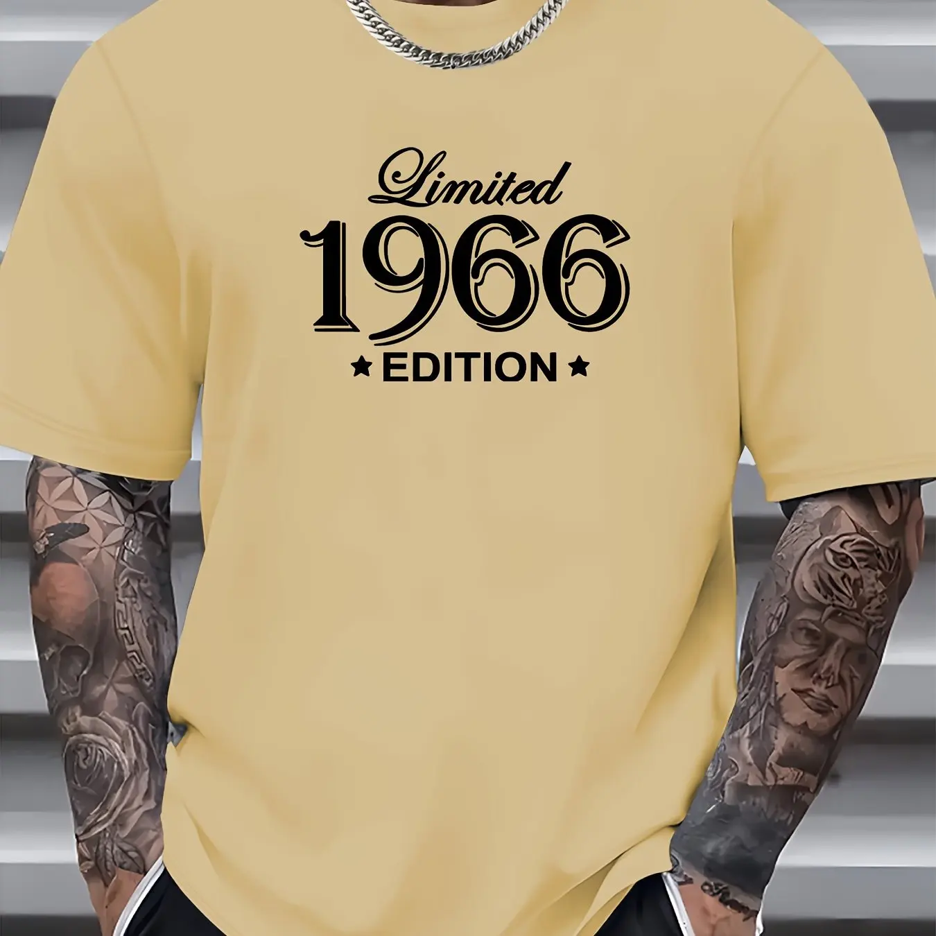 

Мужская летняя 100% модная повседневная свободная футболка большого размера 1966 года с графическим принтом, облегающая спортивная футболка с круглым вырезом и коротким рукавом, мотото топы