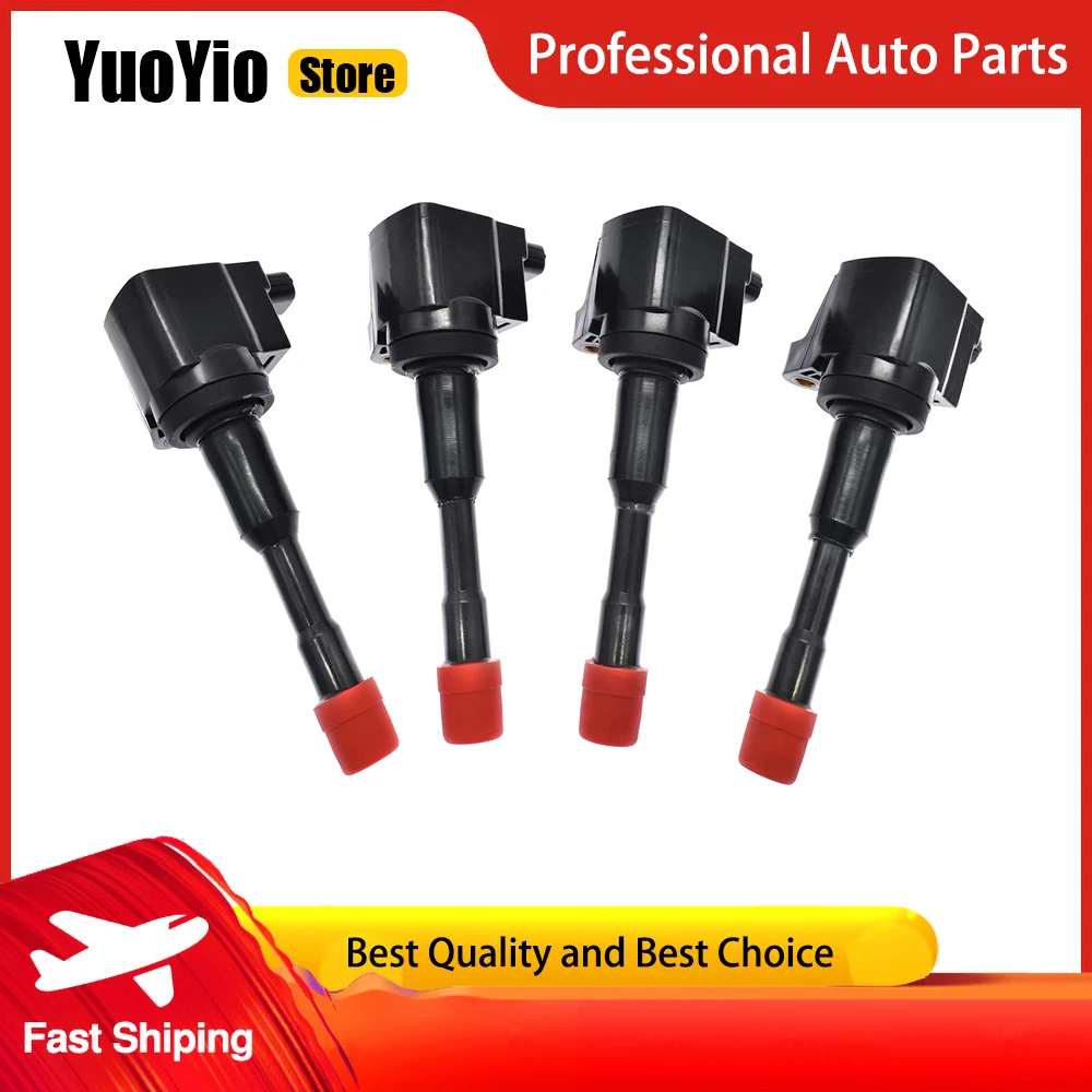 YuoYio 4PCS New Ignition Coil 30521-PWA-003 CM11-108 CM11-108C For Honda Civic Jazz CITY MOBILIO Japan And More