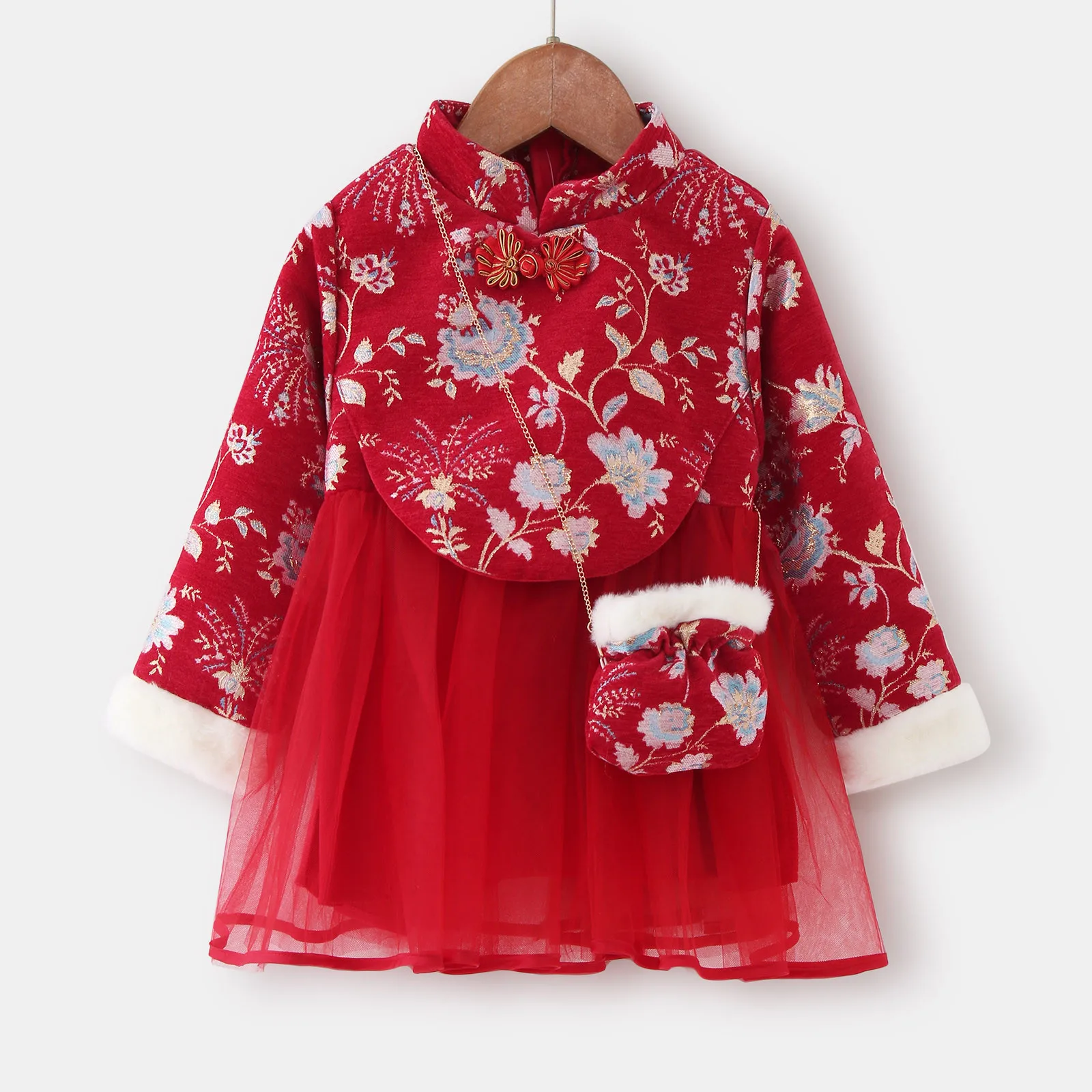 0-4 Years Toddler Baby Girl Tang Dress Chinese Tradition New Year Dress Ancient Dress Children New Year Winter Dresses Outfits