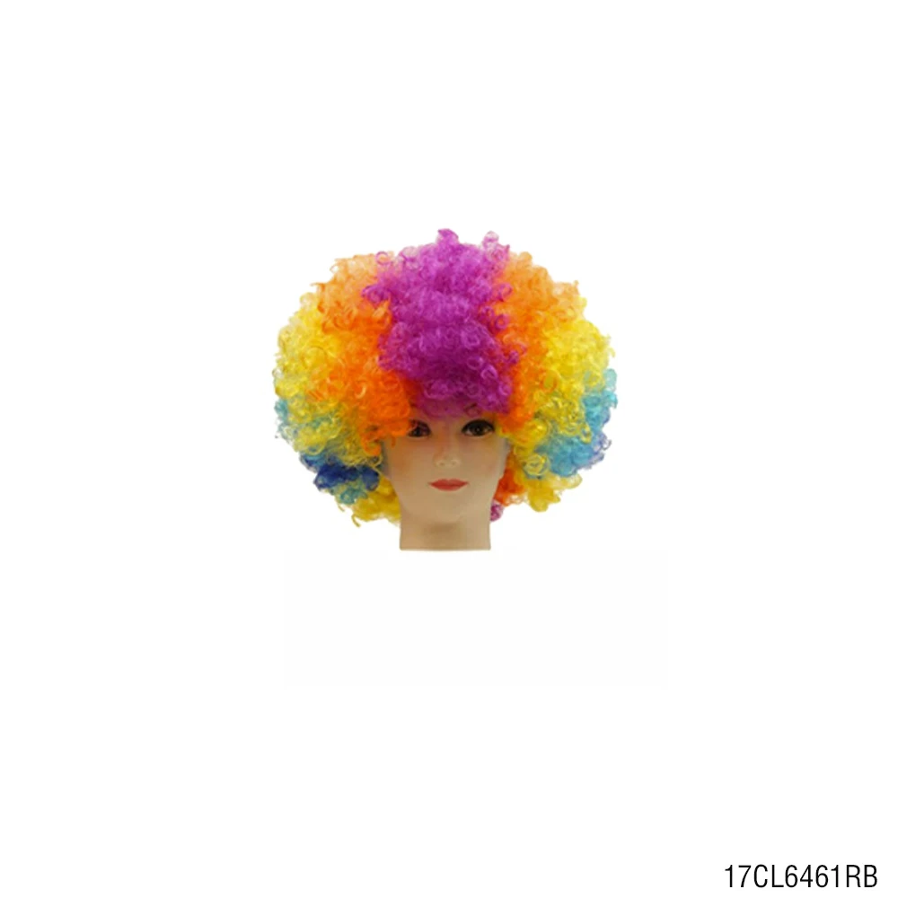 PESENAR This Is a Colorful Clown Curly Hair Wig Multicolor Hair Suitable for Clown Party and Cosplay