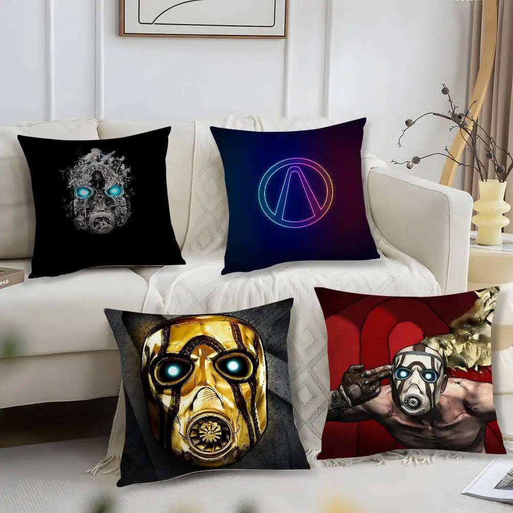 B-Borderlands Game Pillow Case Short Plush Print Cushion Cover Square Throw Pillow Covers Sofa Home Decor