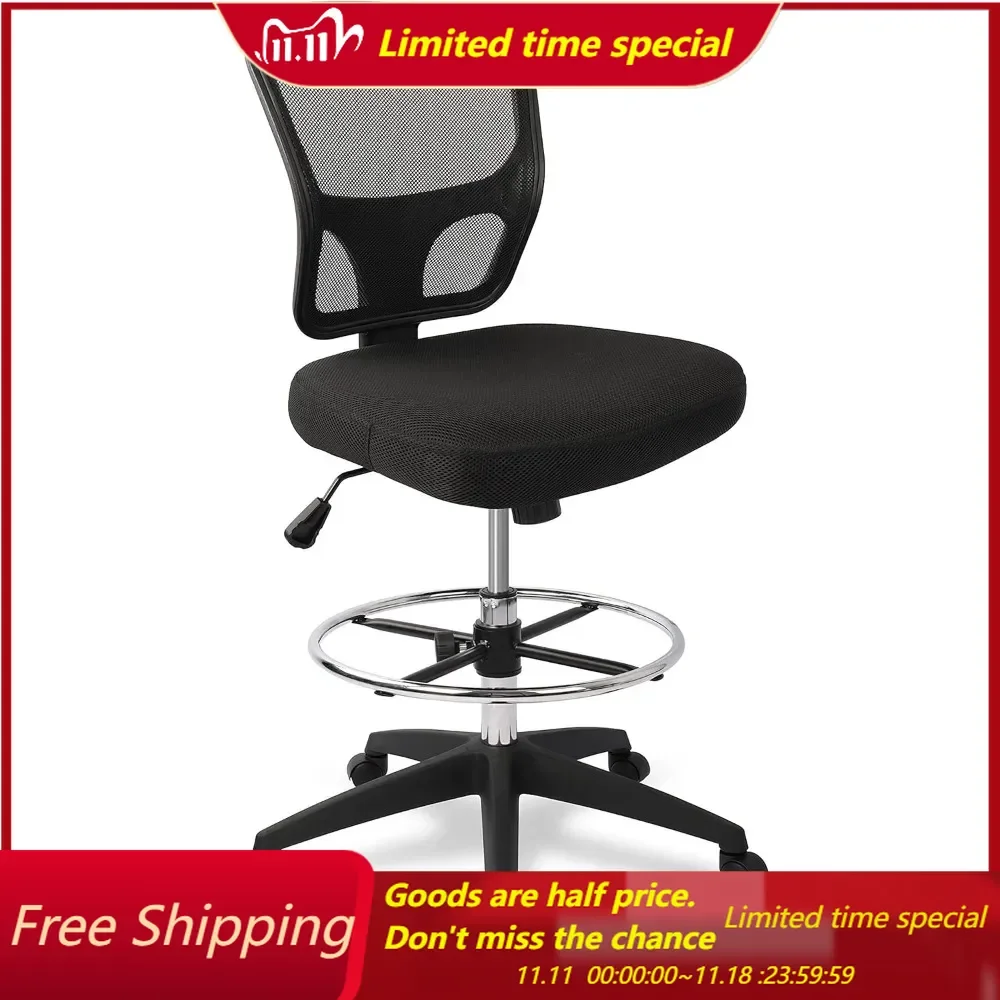 

Безрукий стул для рисования, высокий офисный стул, регулируемая высота, высокая спинка, эргономичный настольный стул, табурет для рисования, барные стулья на колесиках, чай